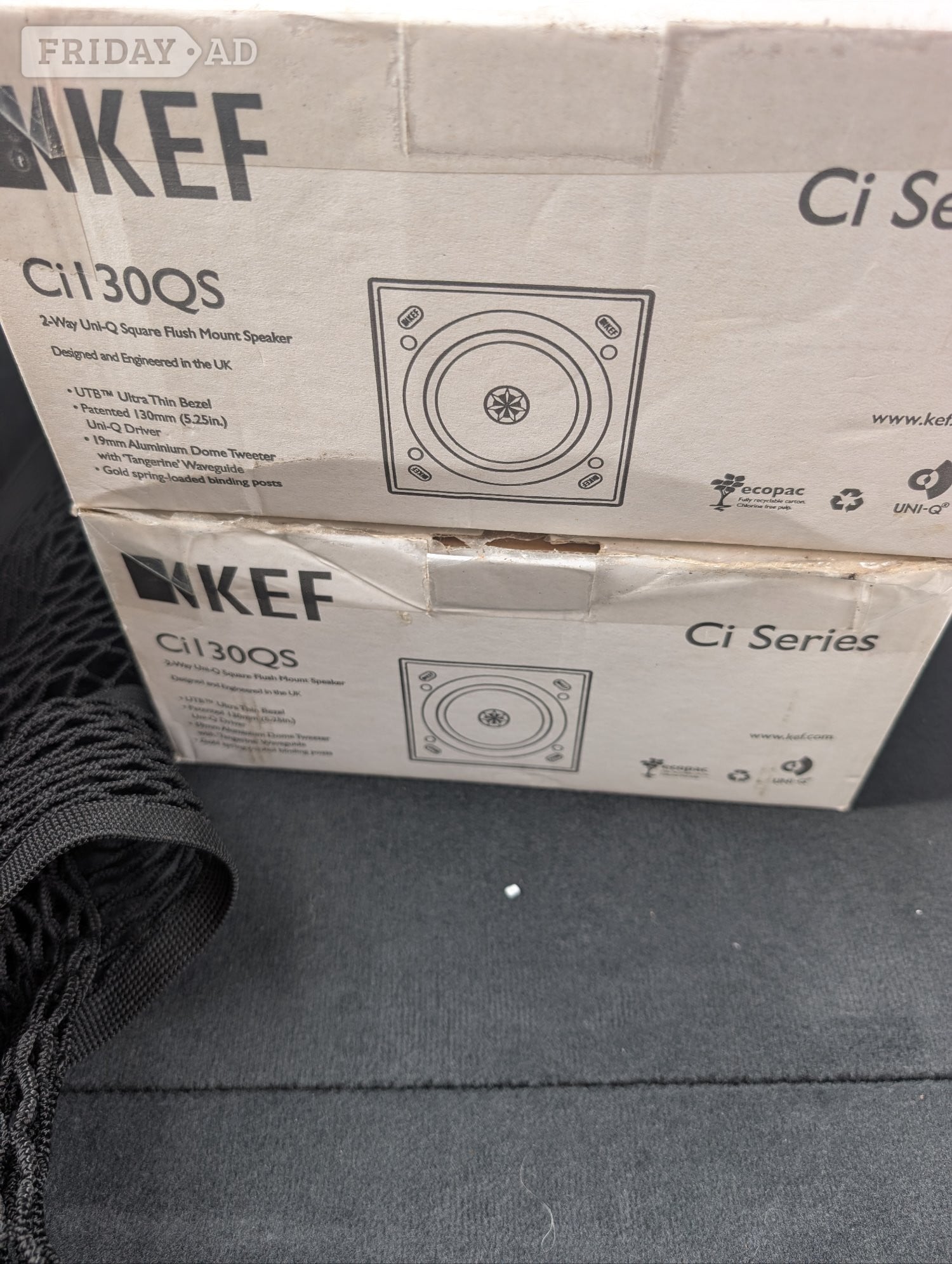 Brand new Kef ceiling speakers, 7 in total for a full surround.