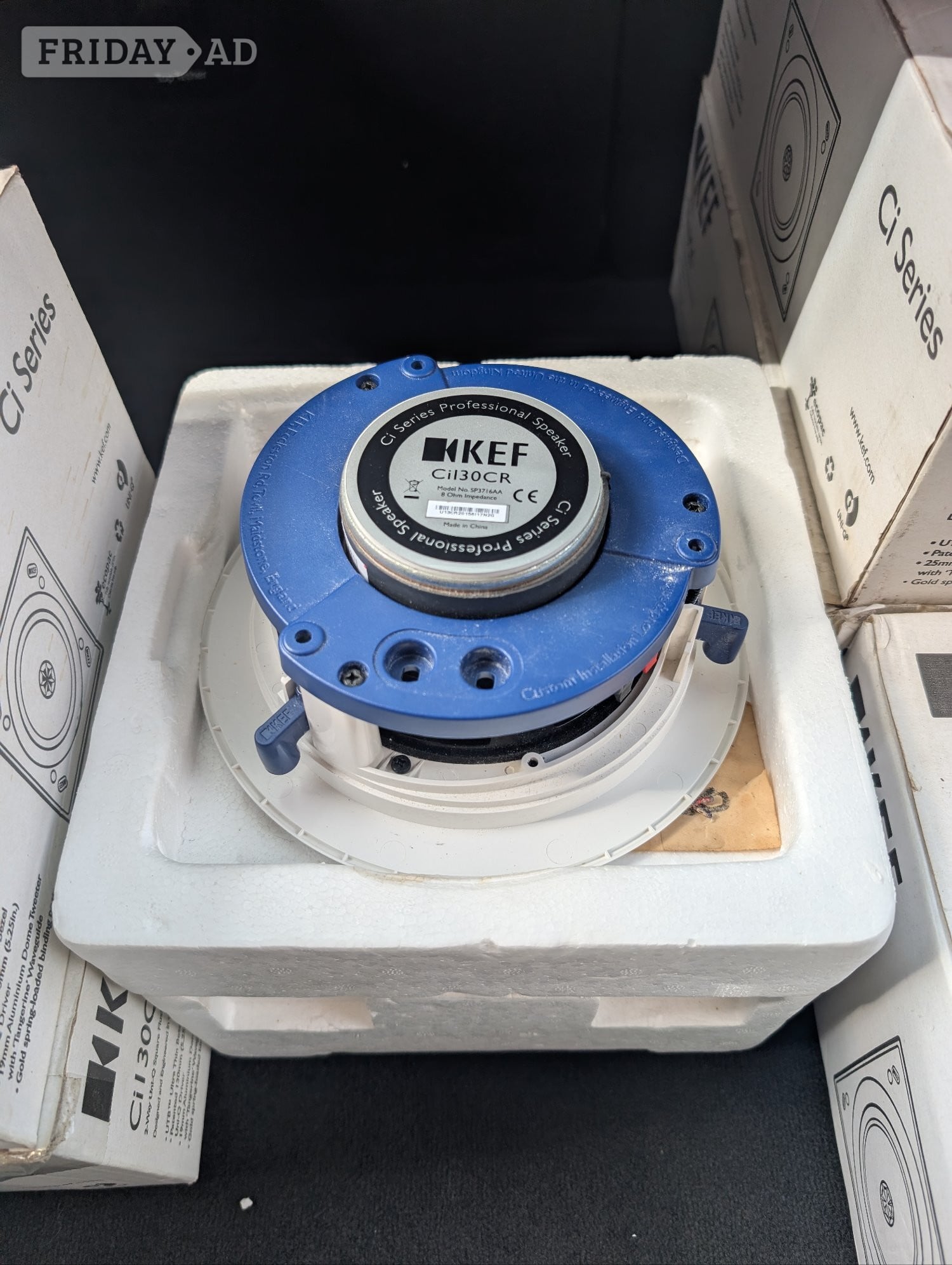 Brand new Kef ceiling speakers, 7 in total for a full surround. in Bexhill-On-Sea