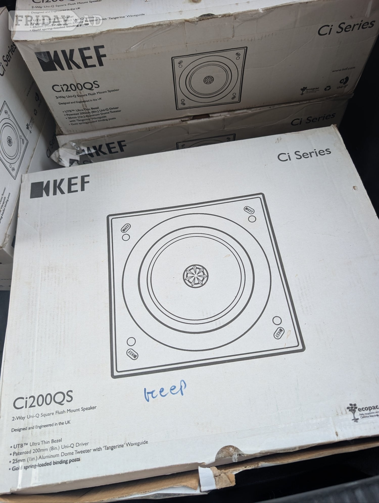 Bexhill-On-Sea Brand new Kef ceiling speakers, 7 in total for a full surround.