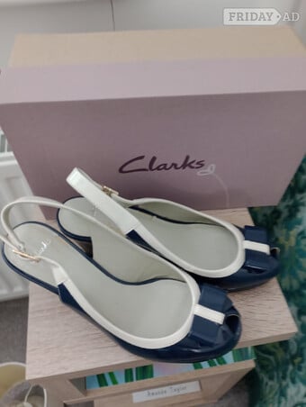 Clarks blue with white trim shoes size 6