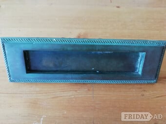 Letterbox, door handle & key escutcheon in solid brass