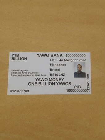 Billionaire Yawo D'almeida Y1B Banknote For Sale At £1B