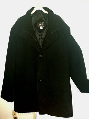 Mens J&K Black woollen long coat