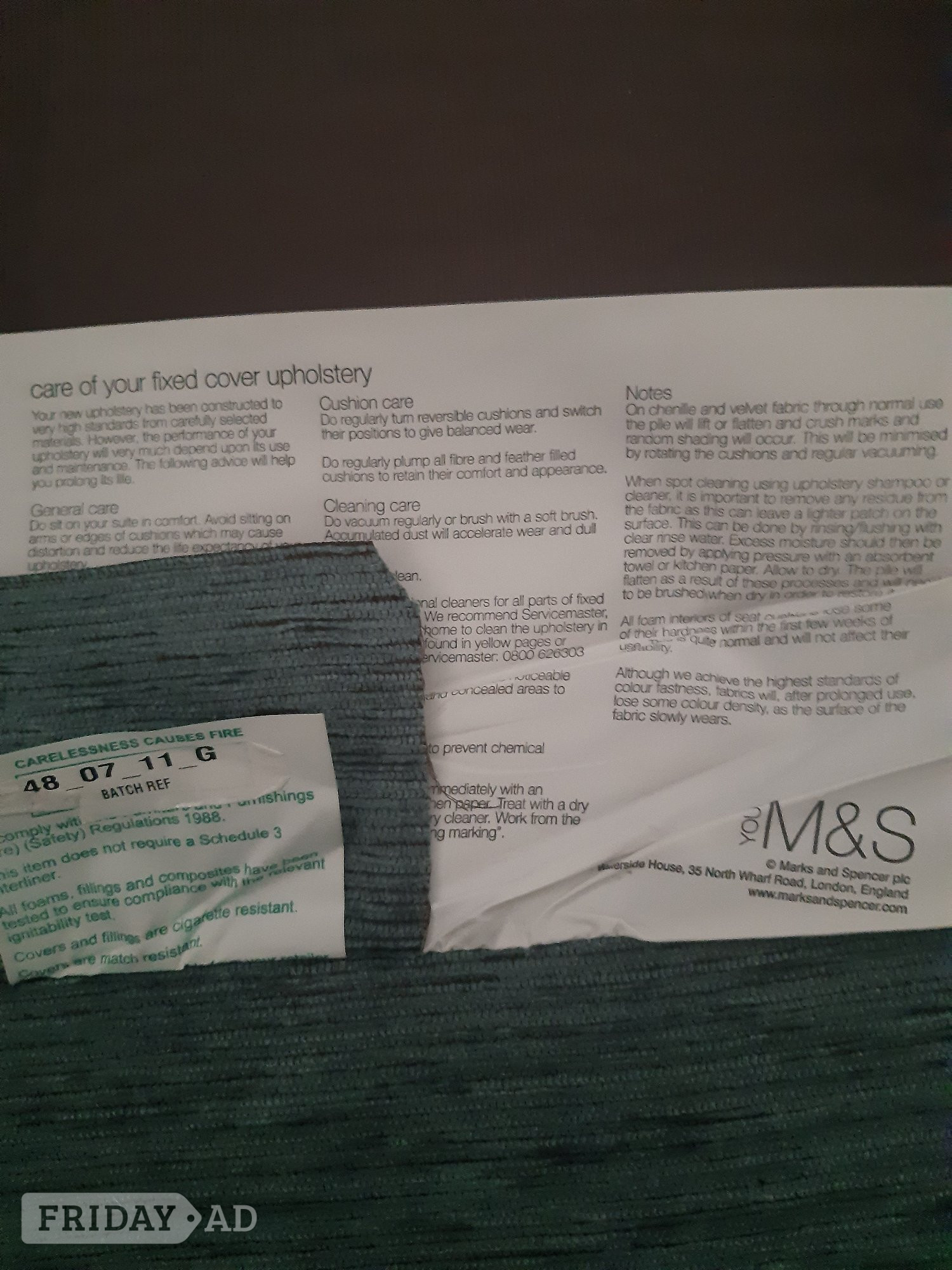 M&S Armchair – Very Good Condition – £60 ONO - Furniture