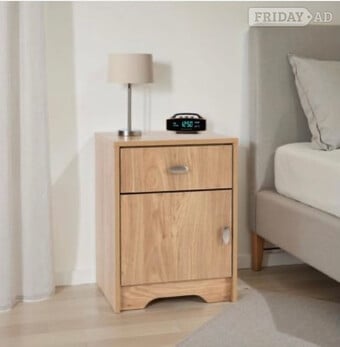 CARLTON BEDSIDE - OAK EFFECT