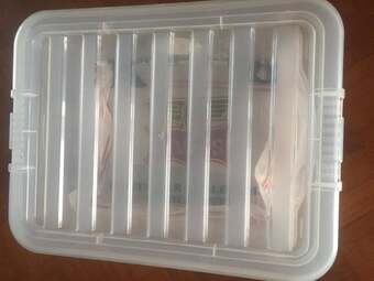 Storage box  13” X 16” X 7” high.    Calls only