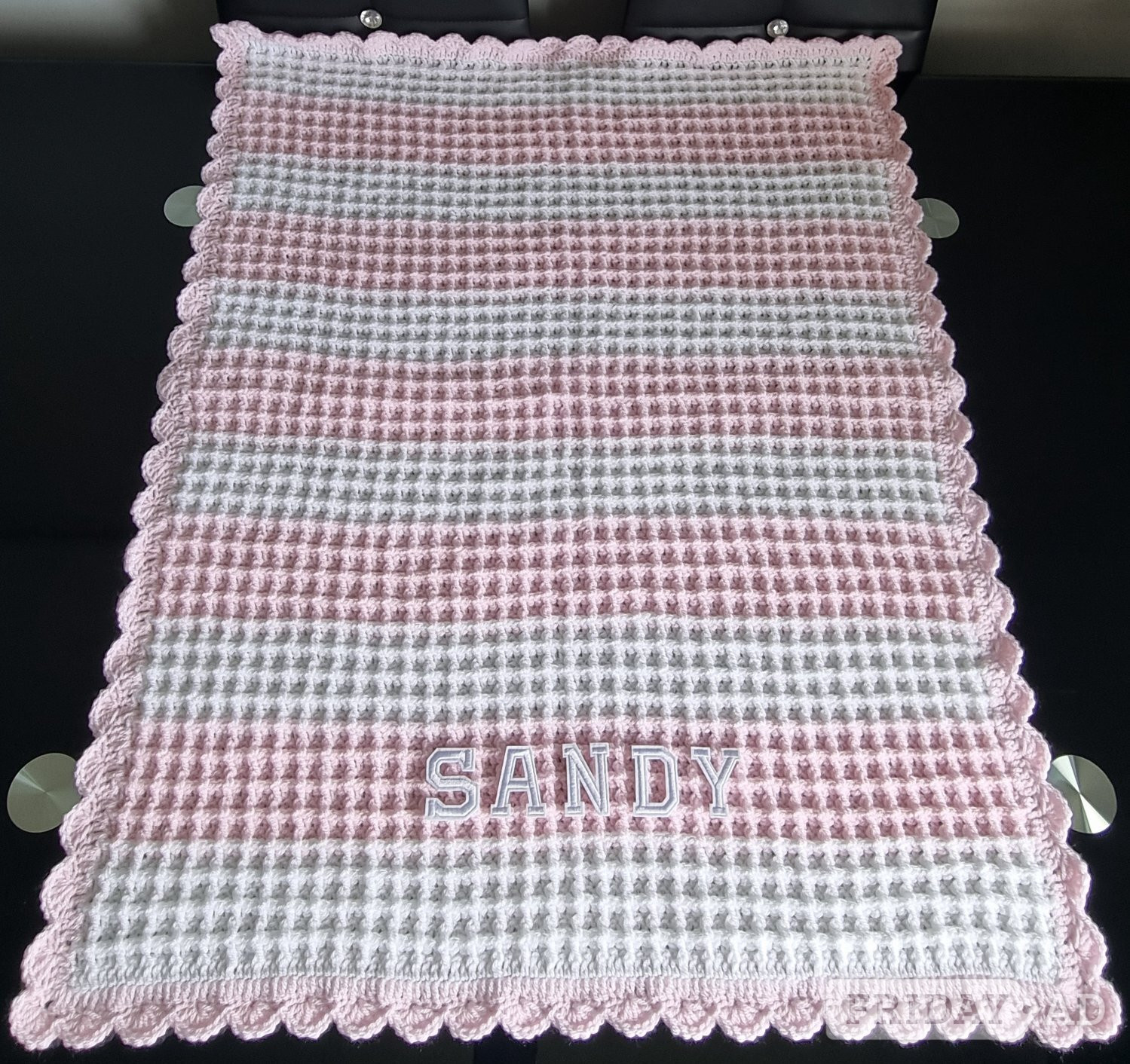 Crochet Baby Blankets, Personalised, Girls Boys colours available