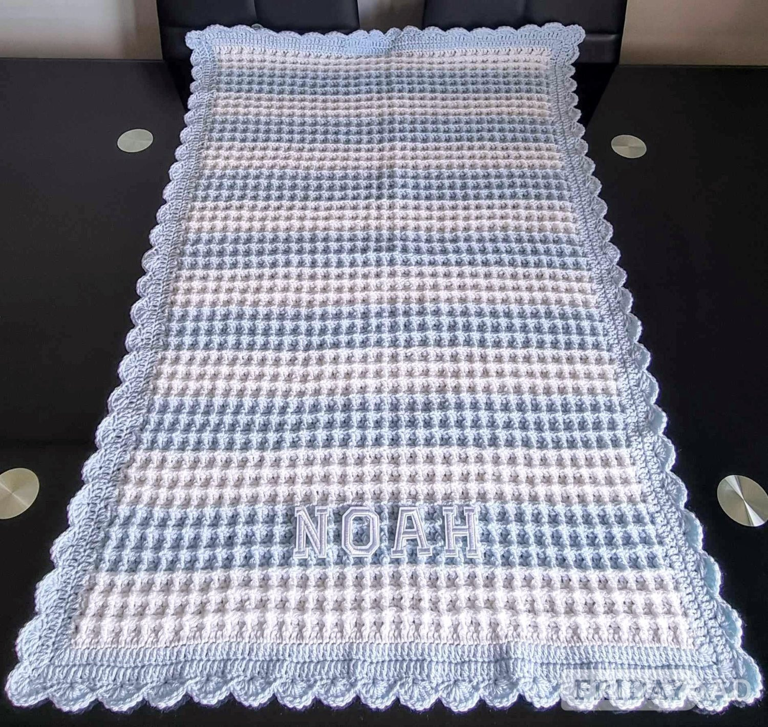 Gosport Crochet Baby Blankets, Personalised, Girls Boys colours available