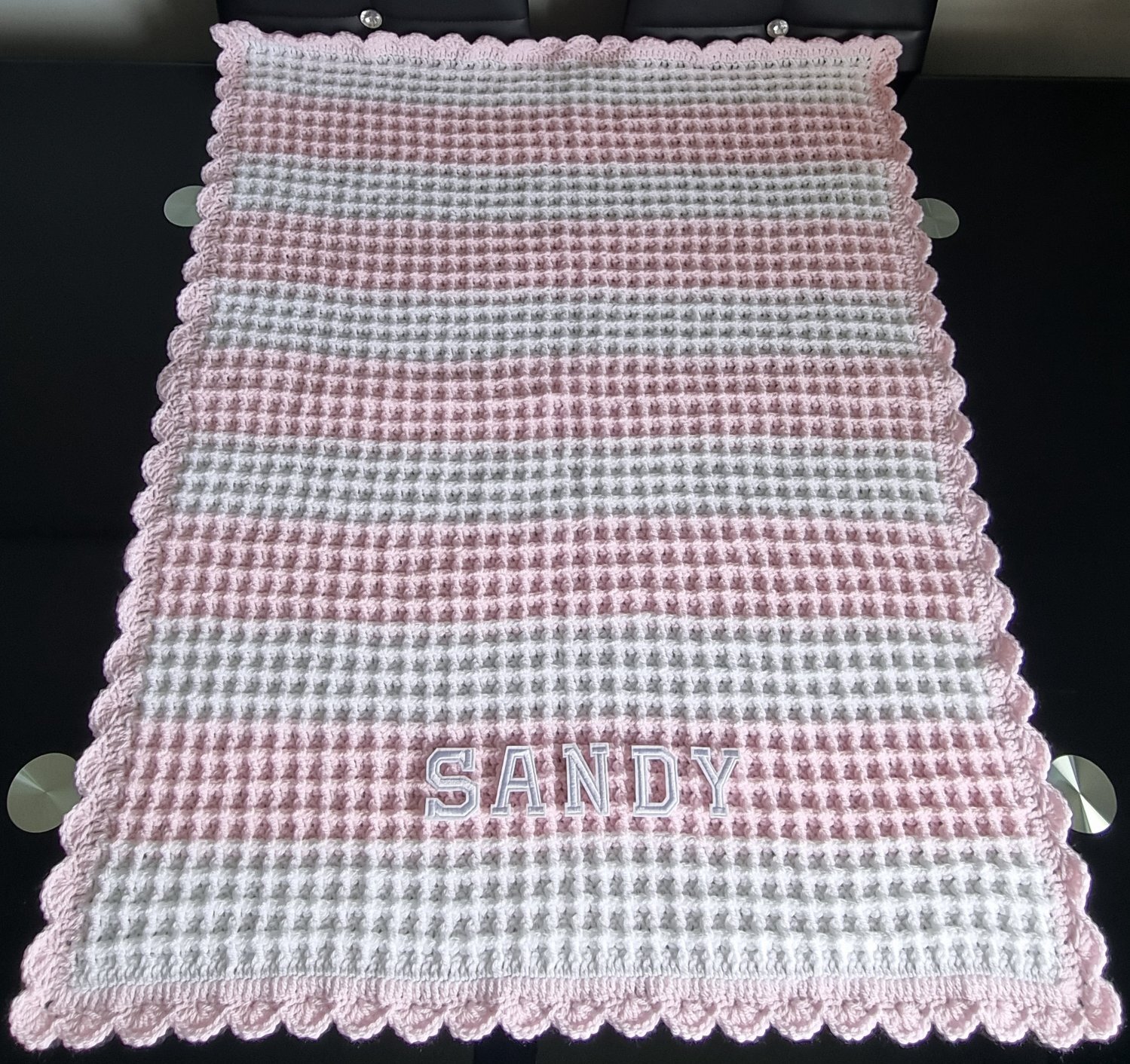 Crochet Baby Blankets, Personalised, Girls Boys colours available