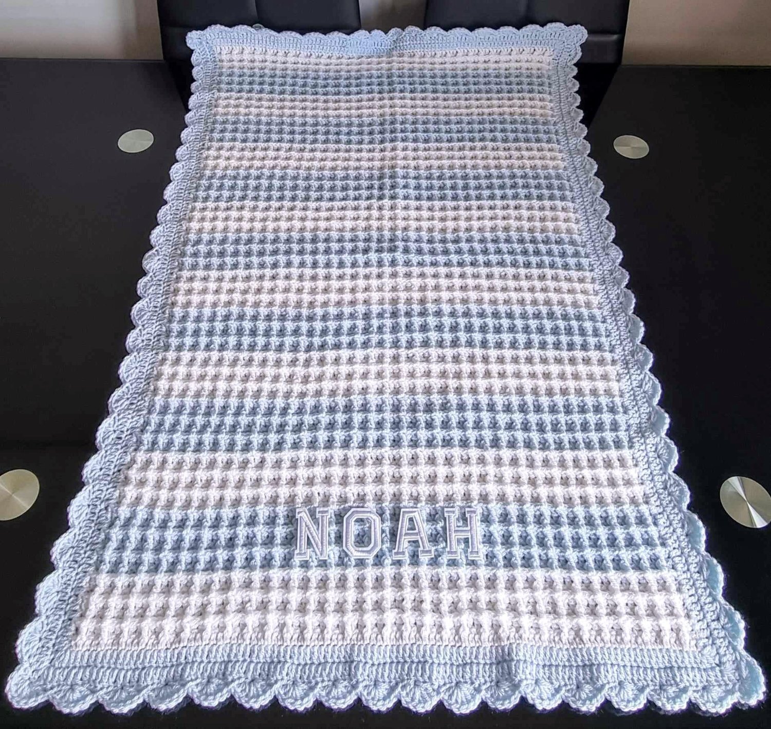 Gosport Crochet Baby Blankets, Personalised, Girls Boys colours available
