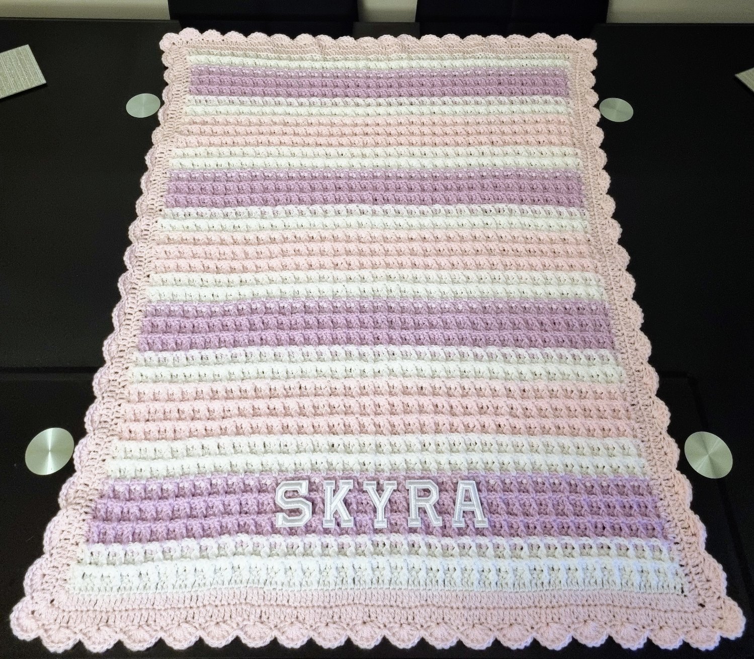 Crochet Baby Blankets, Personalised, Girls Boys colours available - Baby & Kids in Gosport