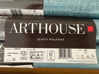 4 rolls Arthouse Teal Linen texture wallpaper