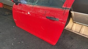Vauxhall Corsa D 3Dr Left Door Red 93191126 - No Door Card