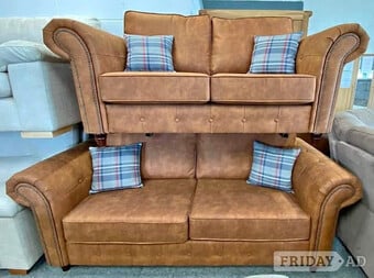 Oakland Leather – 2 Seater & 3 Seater Sofa Set ¬ COD ¬ Free Drop