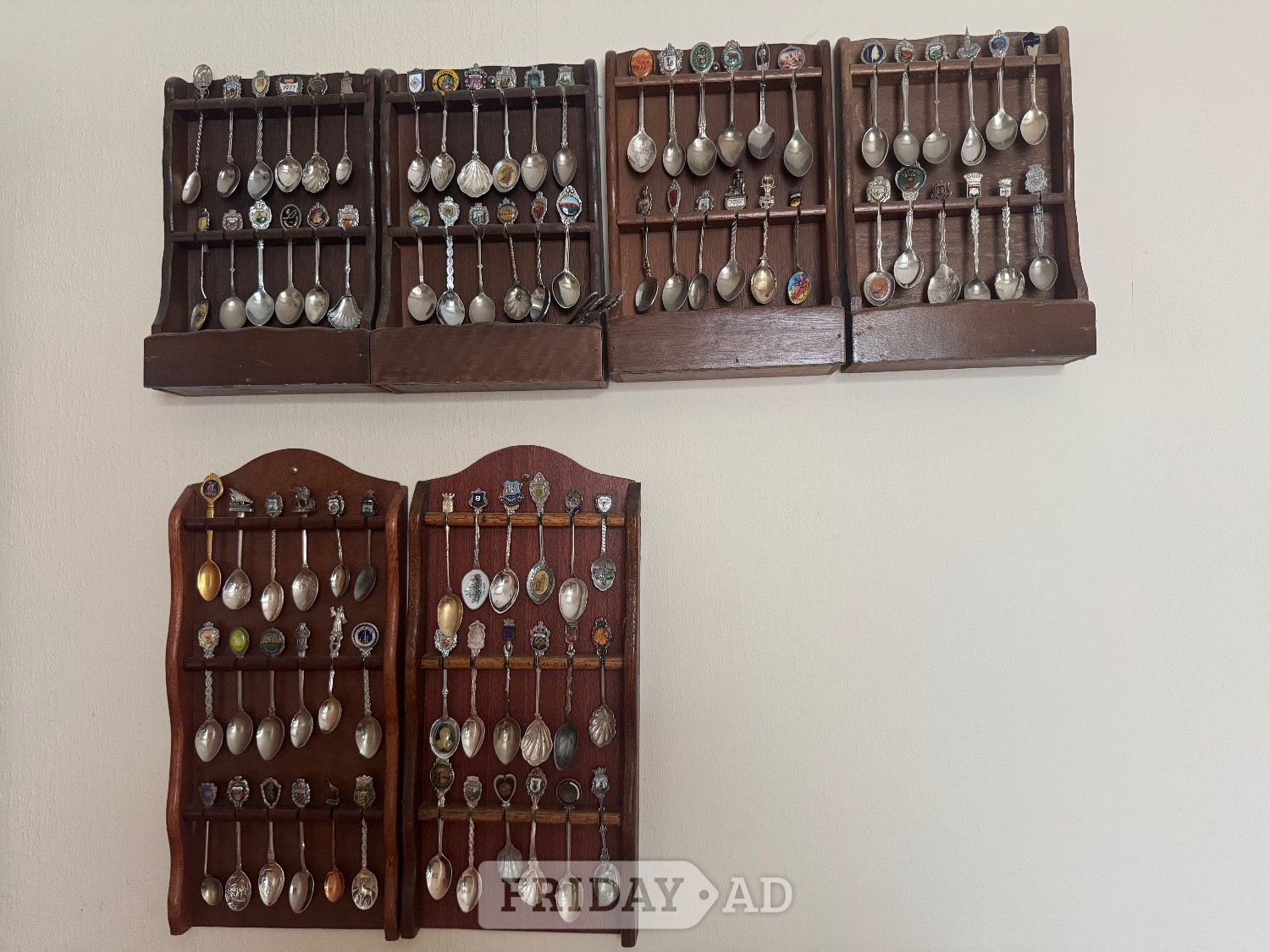 Commemorative Spoons from around the world mounted in racks - Antiques & Collectables in Worthing