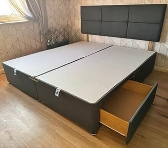 SUPER KING DIVAN BASE WITH 2 DRAWERS WITH ARIES HB