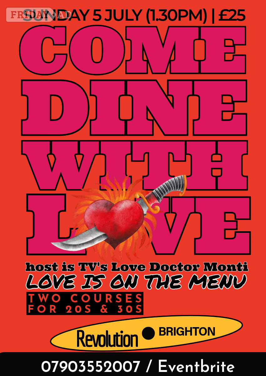 Come Dine With Love (20s & 30s) in 77 West Street, Brighton, BN1 2RA