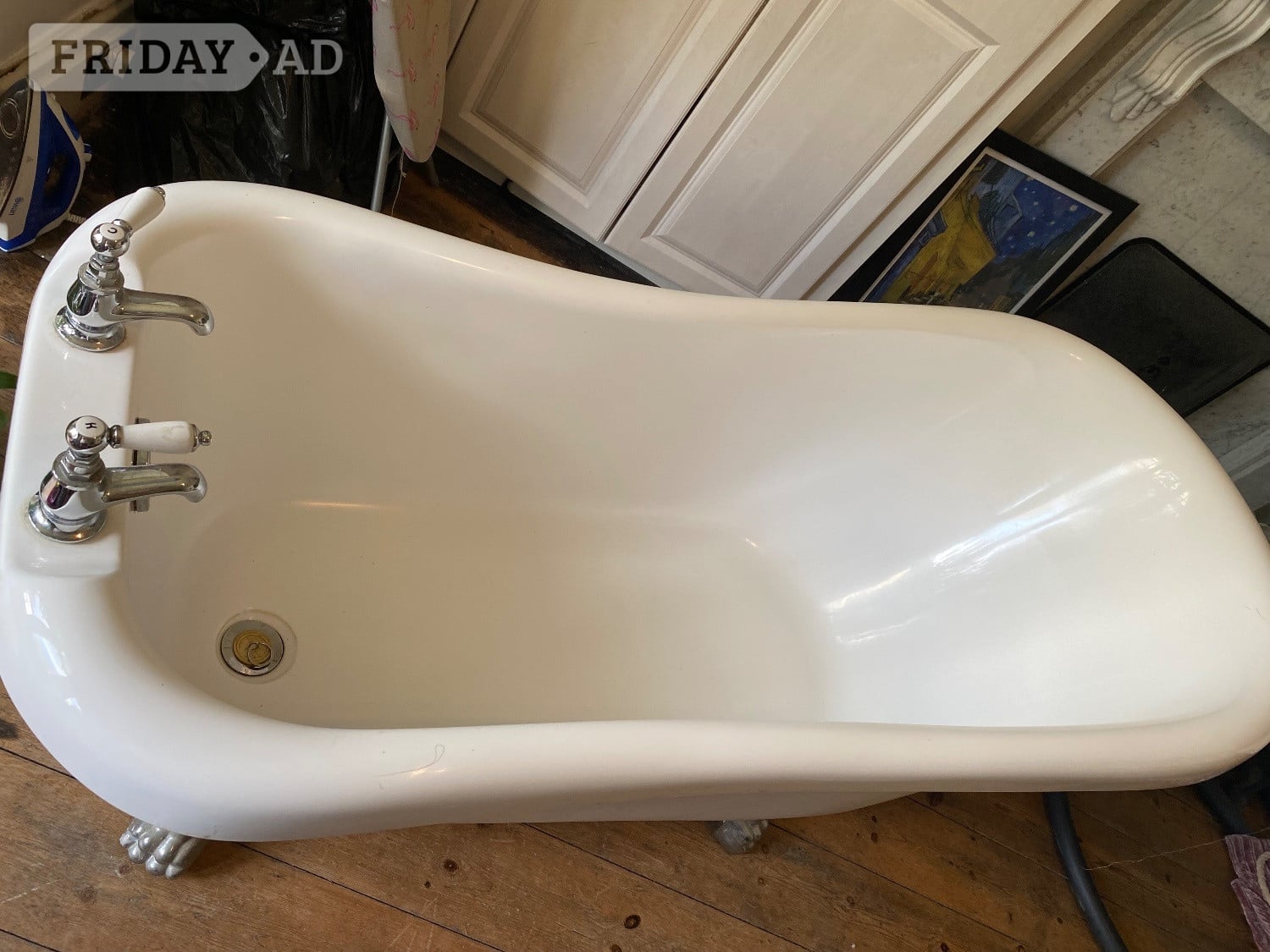 Freestanding bath Victorian style slipper bath with taps in Littlehampton