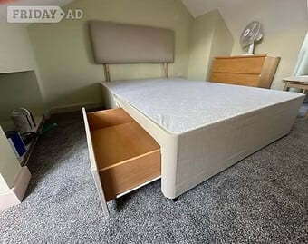 DOUBLE DIVAN BASE 2 DRAWERS AND HB