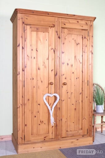 UK Delivery - Very Large Second-Hand Waxed Pine Wardrobe