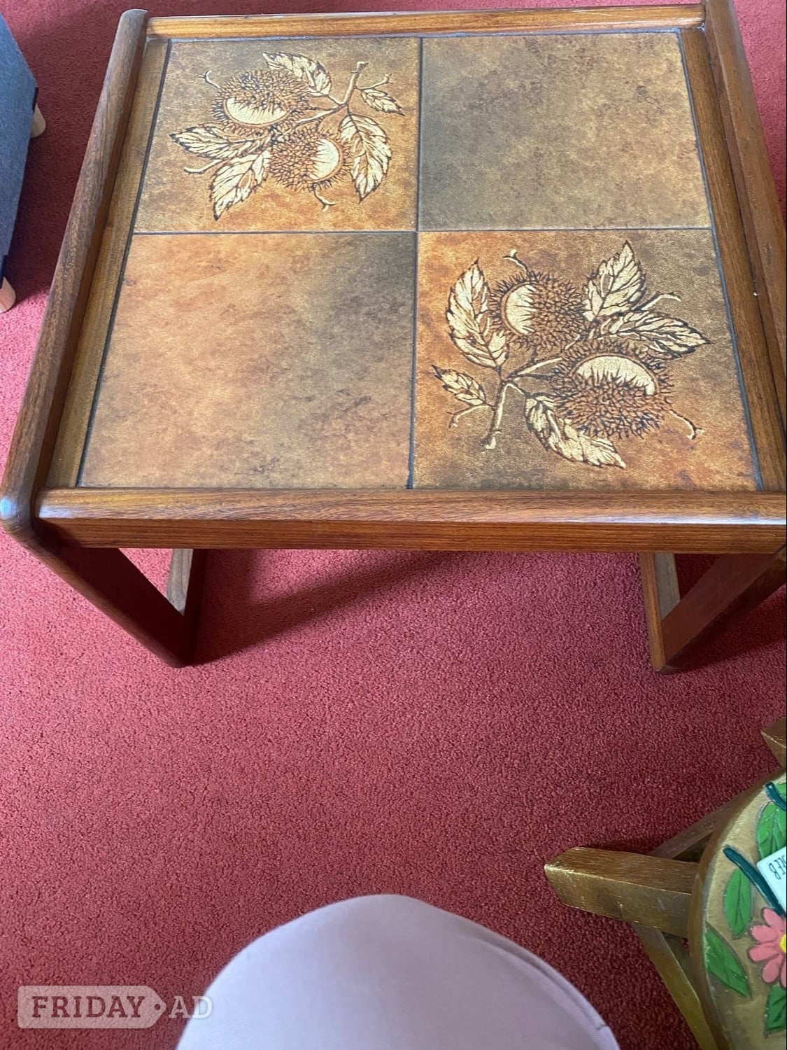 Eastbourne Nesting tables , teak set of three with tiled tops