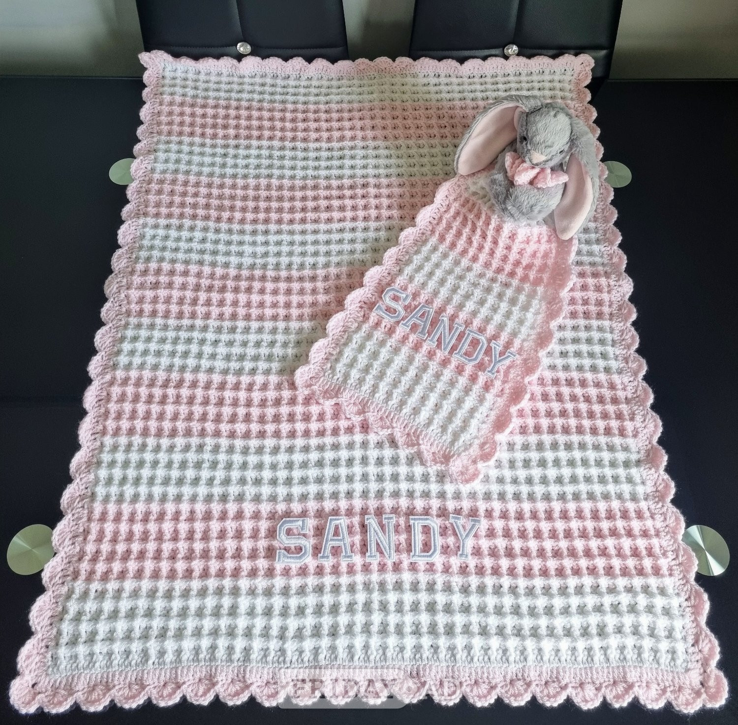 Crochet Baby Blanket, Personalised, Girls Boys colours available