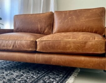 Dala Home Brown/Tan Real Leather 2/3x Seater Sofa