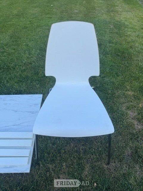 Esher IKEA Marble effect Breakfast table with2 Chairs.