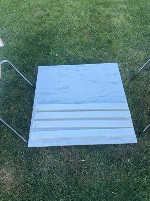 IKEA Marble effect Breakfast table with2 Chairs.