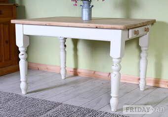 Delivery Options Shabby Chic Farmhouse Pine Table Cutlery Drawer