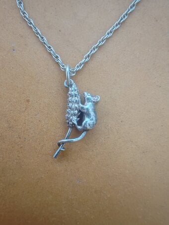 Sterling Silver Harvest Mouse Pendant, Necklace