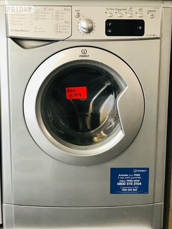 Indesit 8kg load silver washing machine 