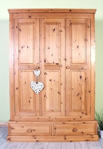 UK Delivery - Large Two Door Pine Farmhouse Wardrobe