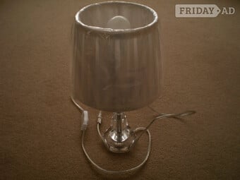 Table Lamp with white pleated shade
