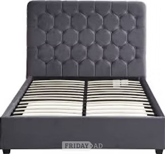 KING - MADISON BED FRAME - GREY VELVET