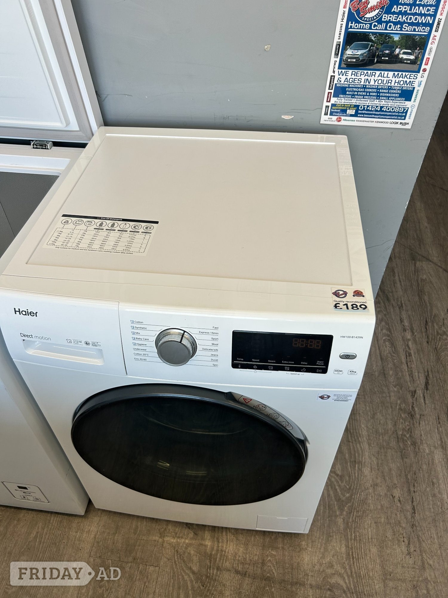 HAIER 10KG WASHING MACHINE - Home Appliances in St. Leonards-On-Sea