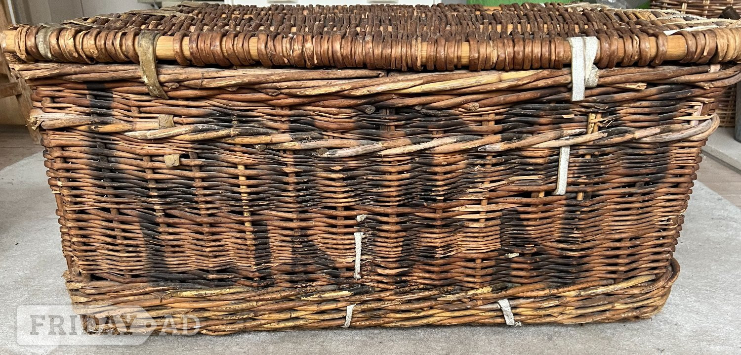 Vintage 'London Linen' laundry basket