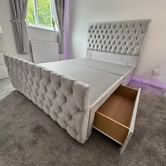 4 FOOT - ROMNEY DIVAN with 4 drawers floor standing headboard