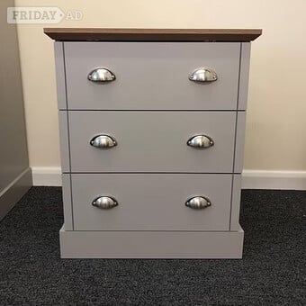 KENDAL 3 DRAWER CHEST - GREY -