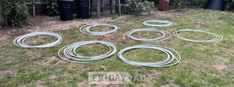 Unused white plastic water piping 15mm - 1/2"
