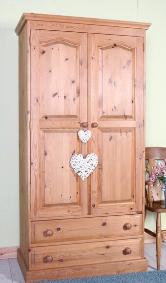 UK Delivery - Cottage Pine Farmhouse Wardrobe Solid Thick Pine