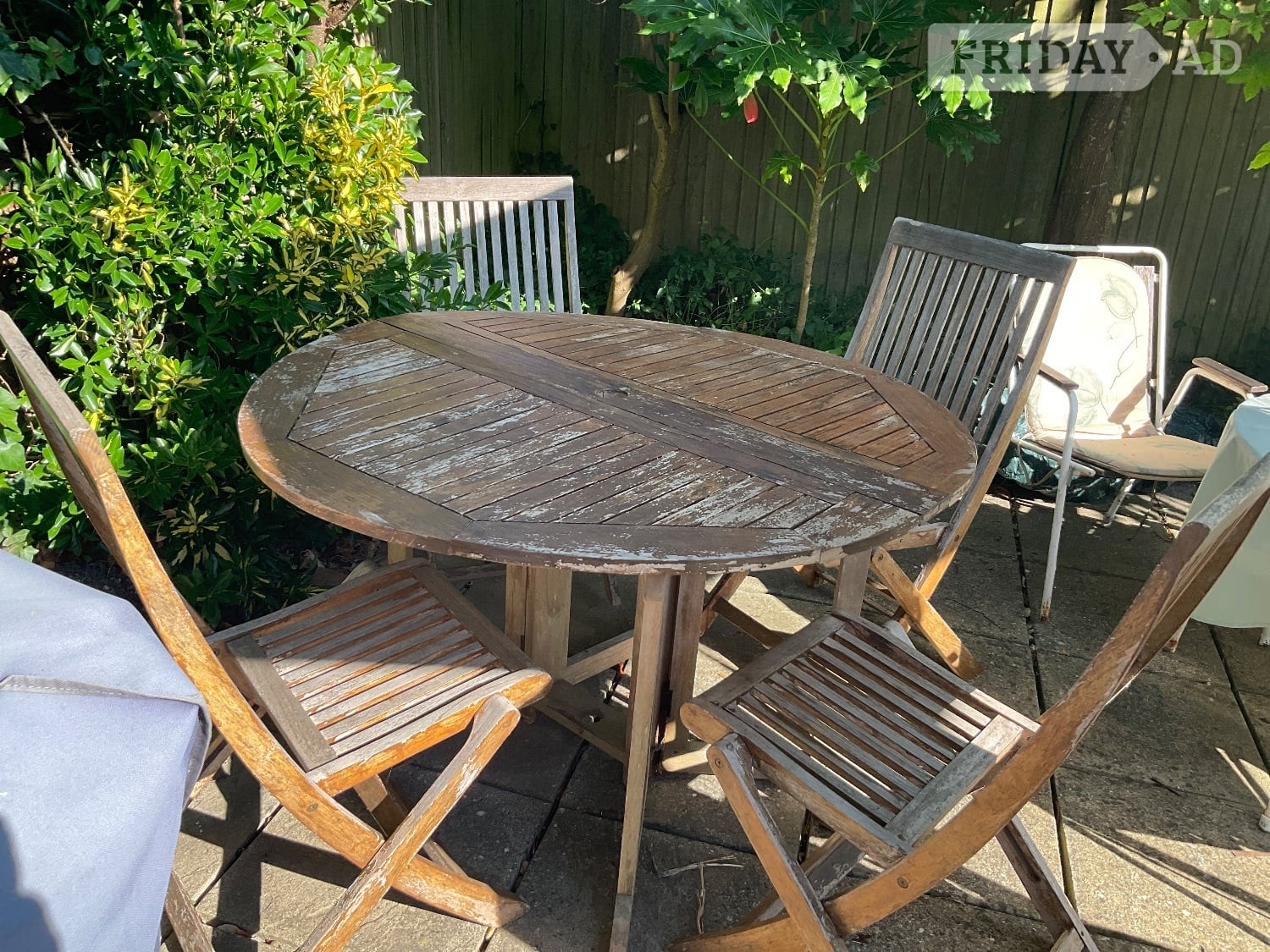 Vintage Teak Outdoor Folding Chairs  and FREE matching table in Worthing