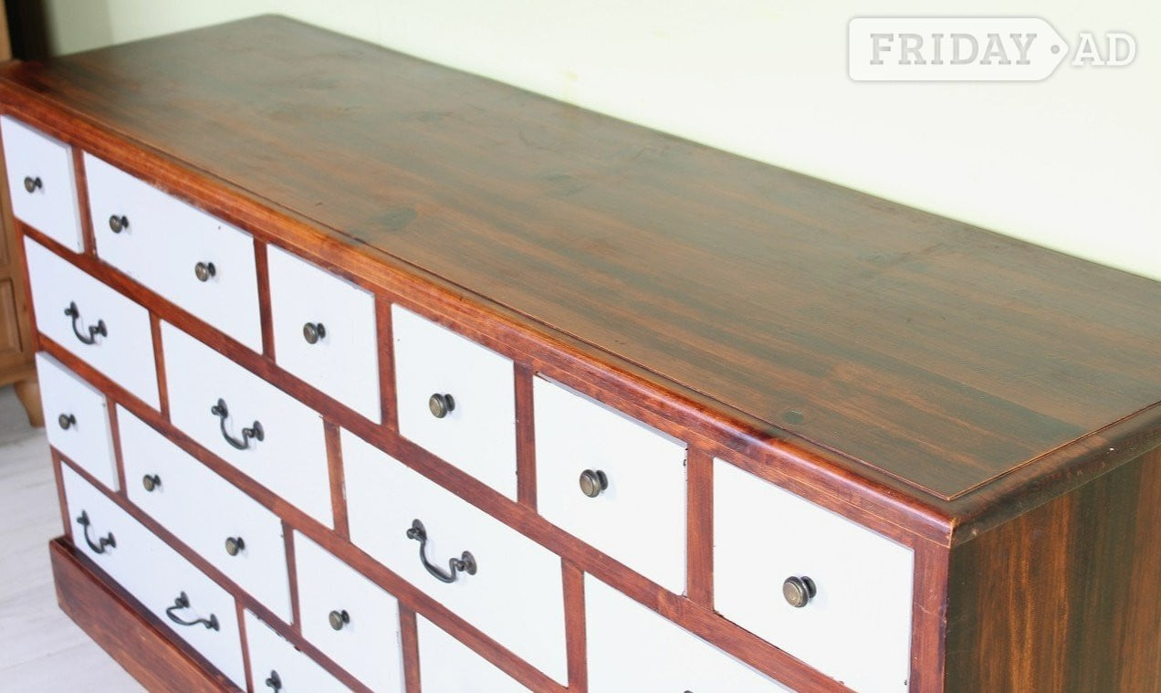 Nationwide Delivery  - Large Solid Pine Chest Of 18 Drawer