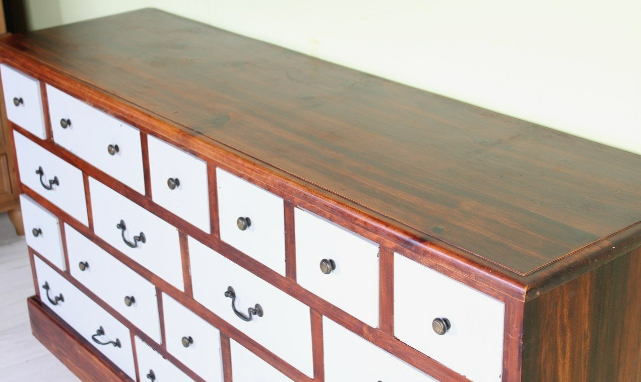 Nationwide Delivery  - Large Solid Pine Chest Of 18 Drawer