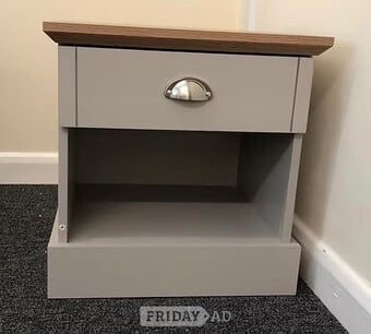 KENDAL 1 DRAWER BEDSIDE TABLE - GREY -