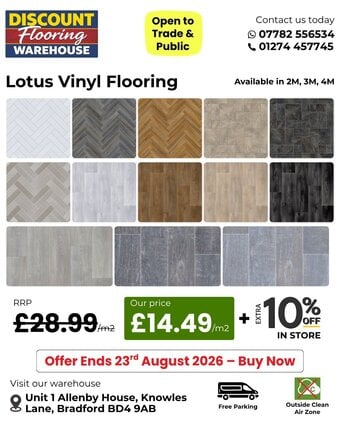 Vinyl Flooring Available in 2m, 3m and 4m Widths from £14.49/m² 