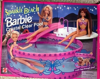 Barbie Sparkling Beach Swimming Pool & 1x Barbie (90s) LIKE NEW