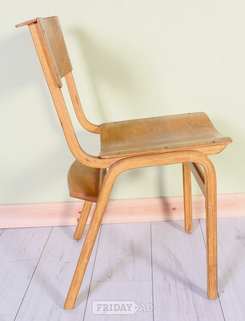 Delivery-Vintage Retro Church School Laminated Stacking Chairs - Furniture in Hailsham