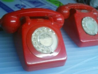2 G.P.O. red phones