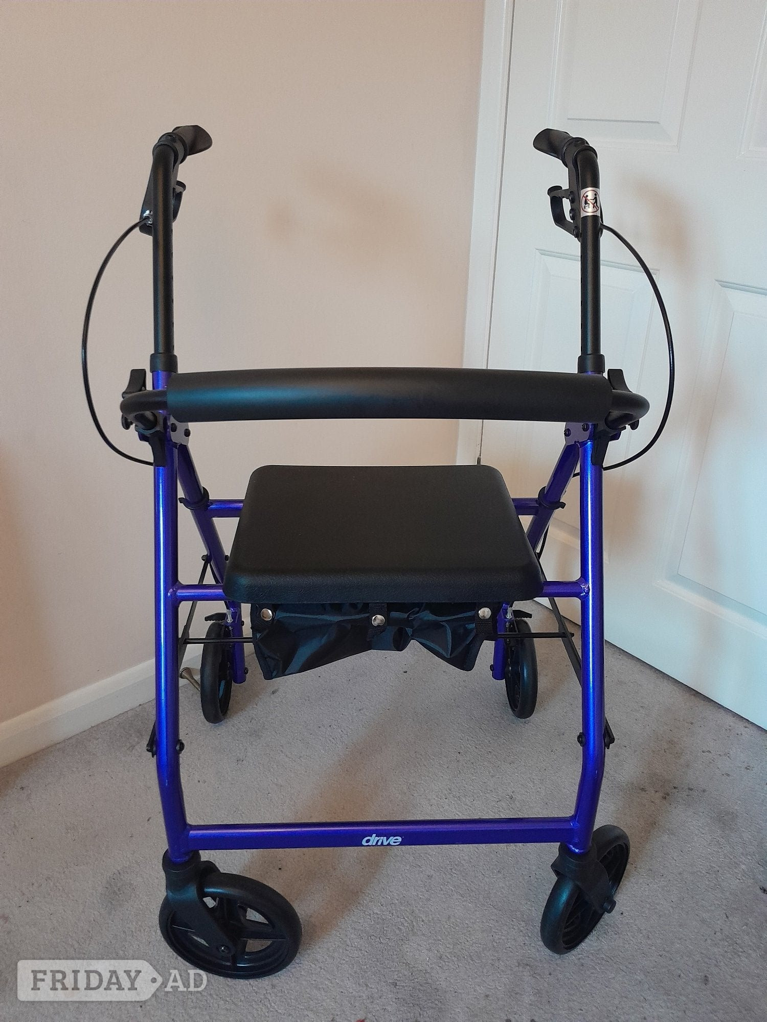 Foldable Mobility Walker. Adjustable Height, Seat, Bag, Brakes. in Brighton